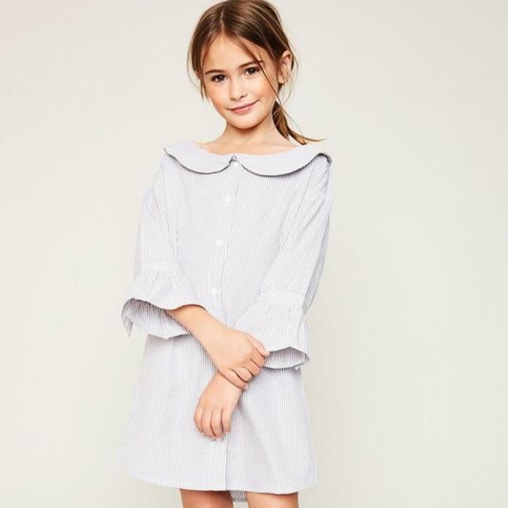 Little Girls Stripe Collar Doll Dress